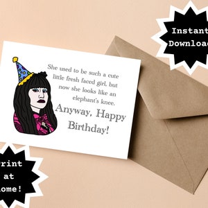 DOWNLOAD INSTANTÂNEO! Imprima em casa! Cartão De Aniversário Nadja Vampiro O Que Fazemos Nas Sombras Engraçado Sassy