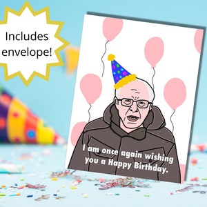 Bernie Sanders Meme engraçado de aniversário mais uma vez cartão de felicitações