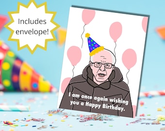 Zabawny mem urodzinowy Bernie Sandersa – kartka z życzeniami jeszcze raz