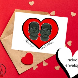 Cartão de casamento de aniversário de noivado de amor LGBTQ do monstro de Frankenstein