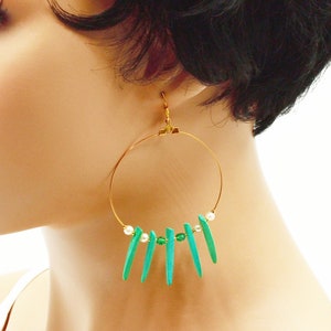 Boucles D'oreilles Vintage Style Art Déco - Inspirées De Madame Coco - Occasion