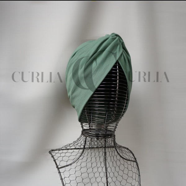 Turban Mütze für Damen/Turban/Mütze/Kopfbedeckung/Chemo/Alopezie/Leukämie/dunkelmint