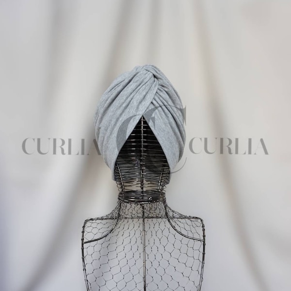 Sombrero de turbante mujeres / turbante / sombrero / melange gris / quimioterapia / alopecia / leucemia