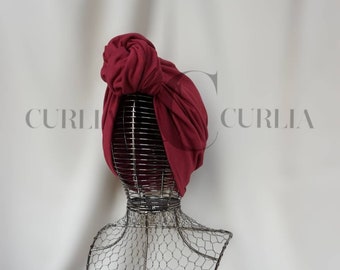 Knoten Turban Damen/Turban/Mütze/Chemo/Alopezie/Leukämie/Bordeaux/One Size