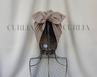 Turban noeud/ turban/ chapeau/taupe/chimio/alopécie/leucémie/headwear