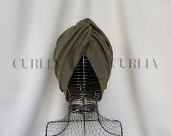 Sombrero de turbante para mujer / turbante / sombrero / quimioterapia / sombreros de quimioterapia / alopecia / leucemia / caqui