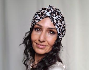 UV SCHUTZ 50+ Chemo Turban Damen-Kopfbedeckung bei Chemotherapie&Haarausfall-Druckfrei-Weich