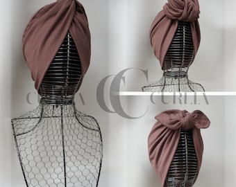 Turban für Damen/Knoten Turban/Schleifen Turban/Braun/Chemo/Kopfbedeckung/Alopezie/braun