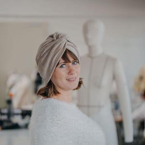 Corduroy tulband voor vrouwen/chemo/alopecia/leukemie/haaruitval