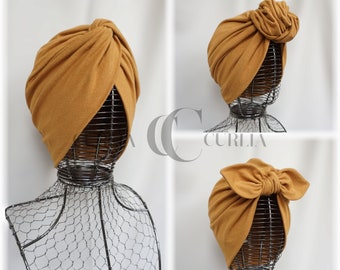 Turban für Damen/Turban/Mütze/Chemo/Alopezie/Leukämie/Haarausfall/Ocker