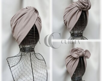 Turban pour femme / turban / chapeau / chimio / couvre-chef chimio / alopécie / leucémie / taupe