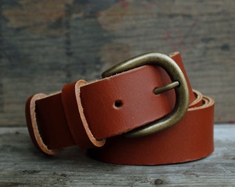 ceinture cuir camel, boucle au choix, 3.5cm