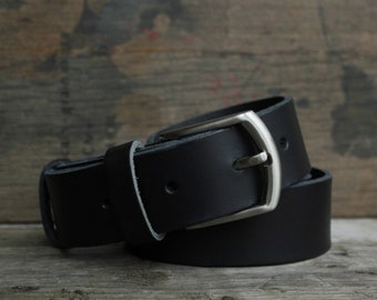 black leather belt, buckle of your choice, 3.5cm