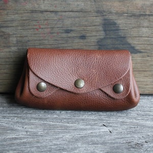 Porte monnaie, porte carte en accordéon cuir marron cognac