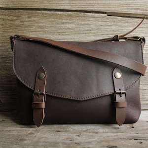 Cartable sac en cuir marron artisanal