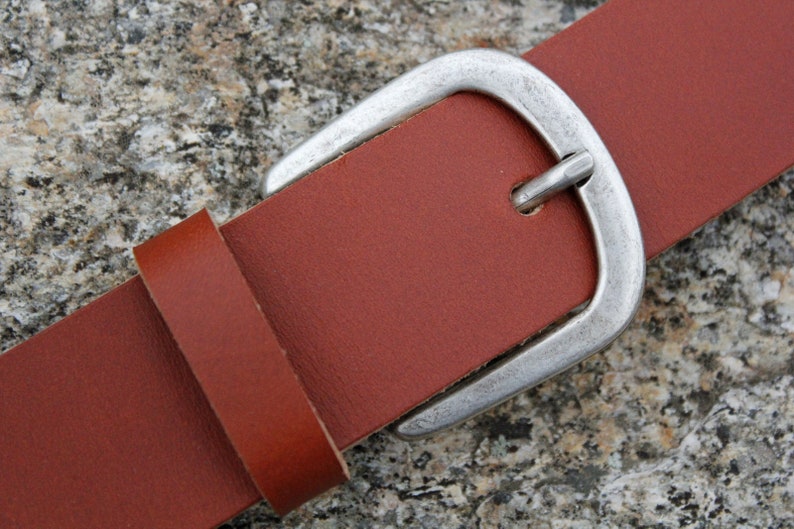 ceinture cuir camel, boucle au choix, 3.5cm vieil argent arrondi