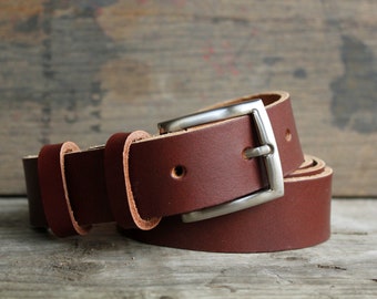 Ceinture cuir marron clair, cognac, boucle au choix, 3 cm