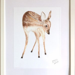 Impresiones de guardería, Pintura de animales, Arte mural de animales, Póster para niños, Pintura de ciervos, Pintura al óleo pastel, Decoración de pared para niños, Arte de guardería
