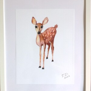 Impresiones de guardería, Pintura de animales, Arte mural de animales, Póster para niños, Pintura de ciervos, Pintura al óleo pastel, Decoración de pared para niños, Arte de guardería