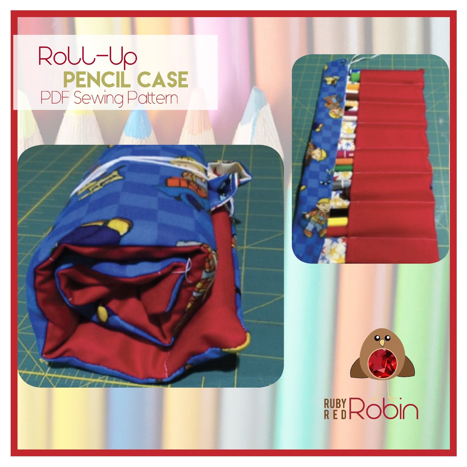Rollup Pencil Case Sewing Pattern Easy Sewing Pattern Etsy