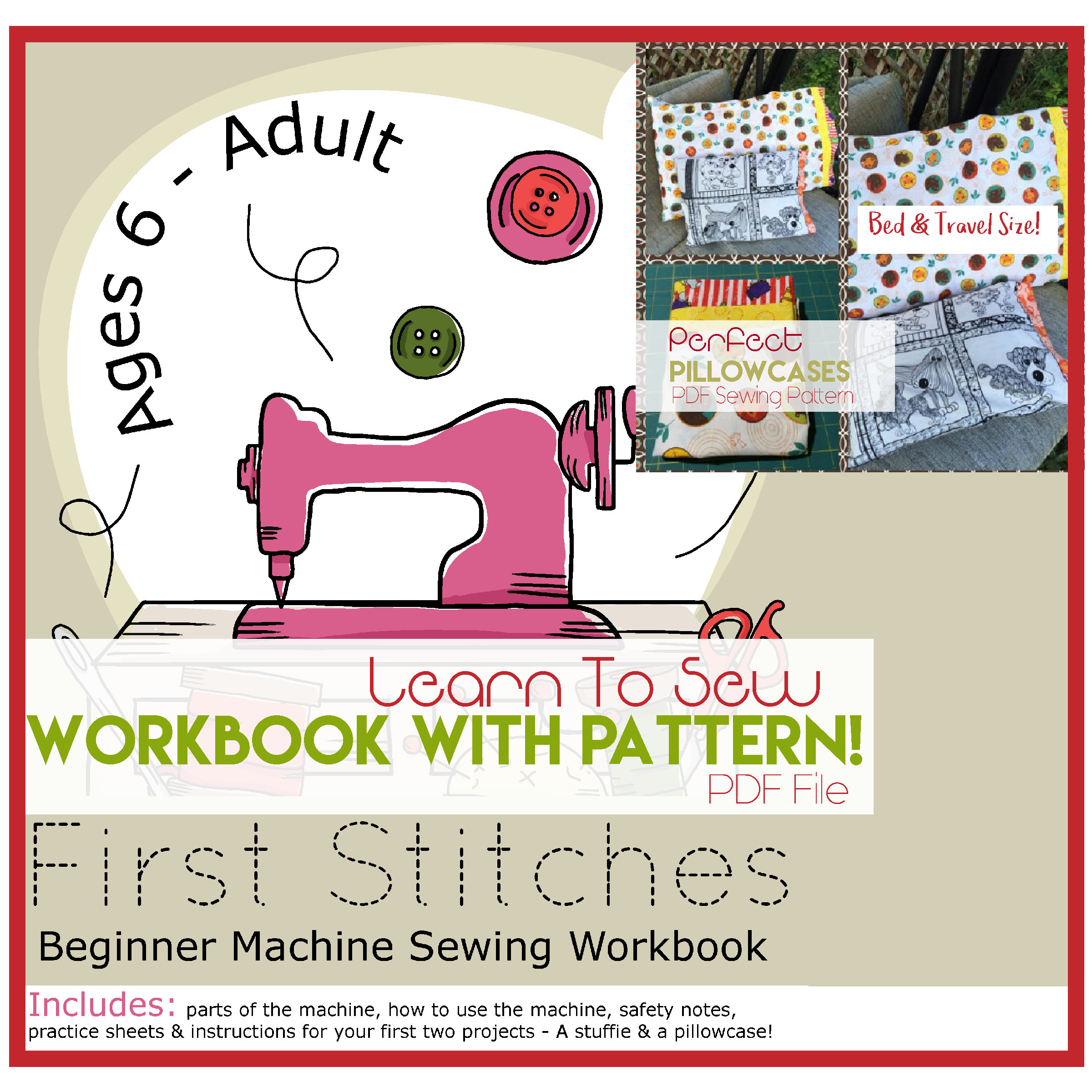 Learn to Sew Workbook Beginner Sewing Beginner Sewing Pattern Home Ec  Lessons Sewing Lessons Book 