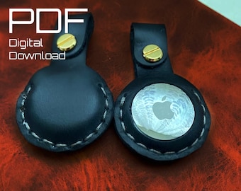 Apple airtag air tag keychain leather holder pattern tutorial DIY PDF