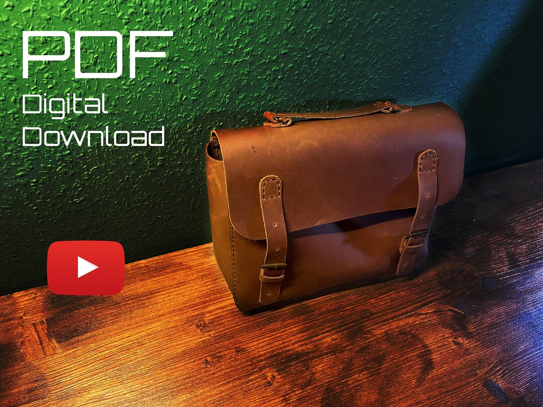 Messenger Briefcase Bag Small Leather Vegetable Tanned PDF Pattern Only ...