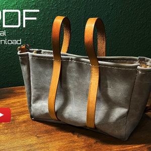 Woman handbag shoulder bag hand small leather vegetable tanned PDF pattern only