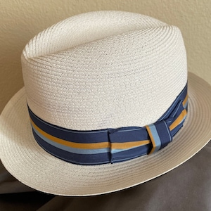 Vintage Fedora Hat Bleach White from 50s 60s Mint Condition
