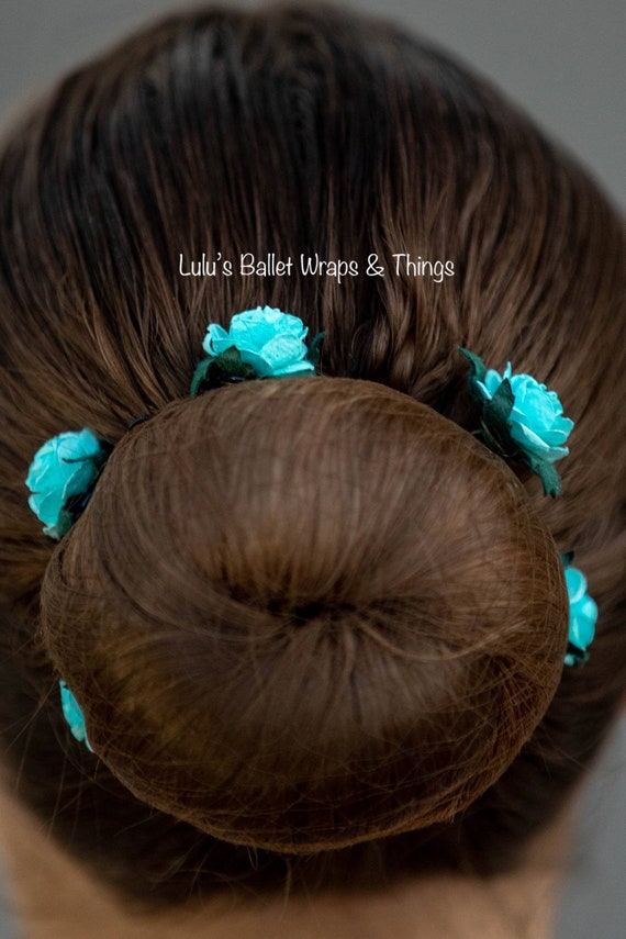 Lulusballetwraps Aqua Blue Mulberry Hair Pins Flower Hair Etsy