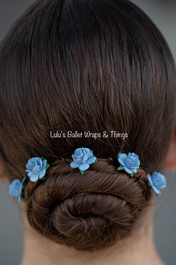 Lulusballetwraps French Blue Mulberry Hairpins Flower Hair Etsy