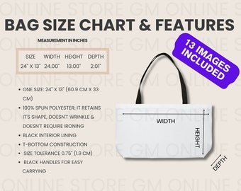 Weekender Bag Mockup Chart Weekender Bag Size Chart Tote Mockup Weekender Bag Mockup Weekender Bag Black Handle Weekender Bag Mock Download