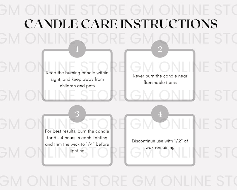 Candle Size Chart Candle Mock Up Candle Care Instructions Candle Mockup Soy Candle Size Chart Printify Candle Size Chart Candle Instruction