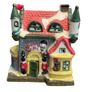 Vintage Handpainted  Christmas Toy Shoppe House. Lighted
