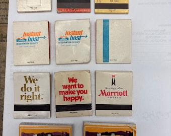 Vintage Hotel Matchbook Lot (18) – Mid-Century Travel Advertising