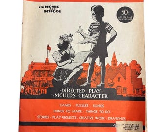 Vintage Kinderaktivitäten Magazin - Dezember 1947 Weihnachtsausgabe - Holiday Crafts, Stories & Ads