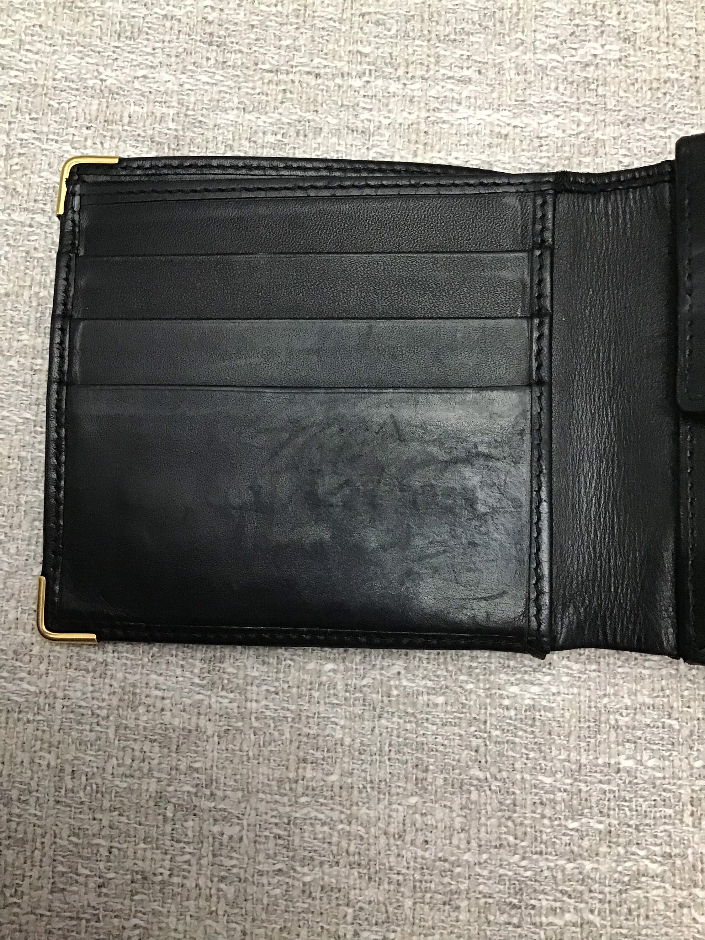 Dunhill Black Leather Men's Bifold Wallet With Black & Gold Dunhill Black Leather Men's Bifold Wallet With Black & Gold