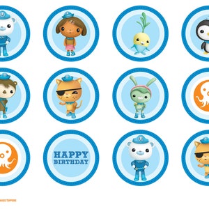 Octonauts Cupcakes Toppers | Printable Octonauts Toppers | Octonauts Party Toppers | Birthday Party Tags | Octonauts Characters
