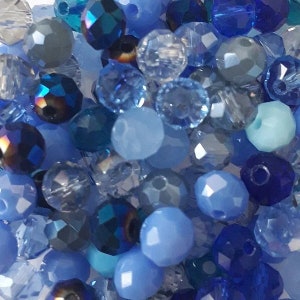 Lot De 200 Perles En Verre Lisse Bleu – Diamètre 5mm, Rondes, Fond De Stock (occasion)