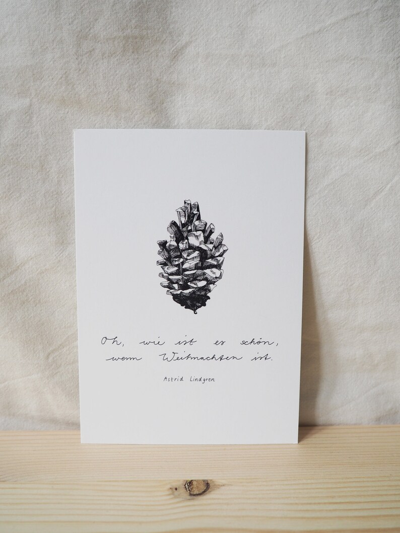 Zitat Postkarte Weihnachten Astrid Lindgren Etsy