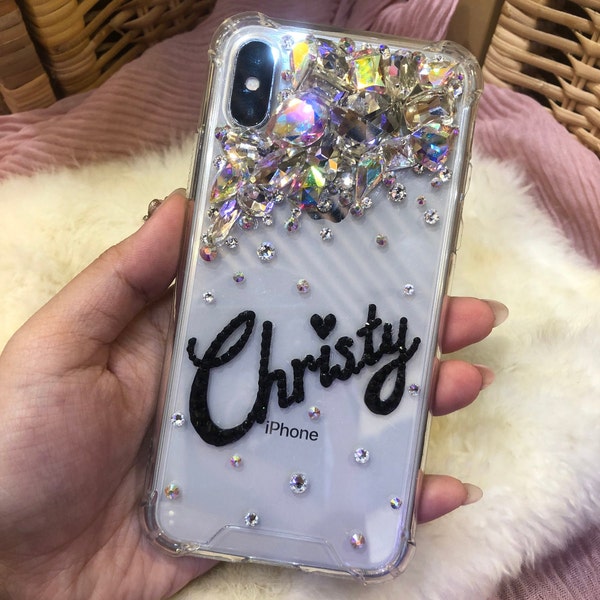 NEW!! Imported Rhinestone Handcrafted CUSTOMIZED NAME Design For I Phone 14 Samsung Huawei