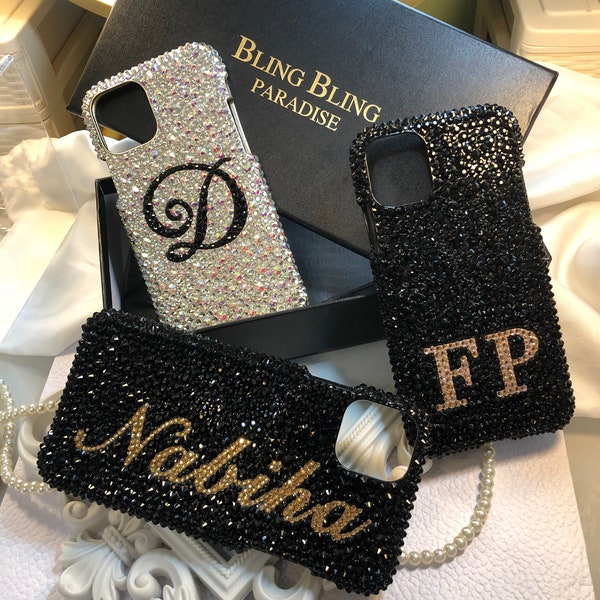 NEW!! Imported Rhinestone Handcrafted CUSTOMIZED NAME Design For I Phone 14 Samsung Huawei