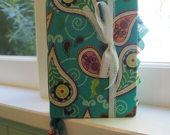 Paisley Days - Unique fabric covered handmade junk journal.