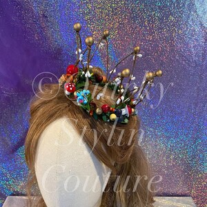Goblin Crown Mushroom toadstool mini fairy headpiece amanita pixie fantasy woodland floral forest mori lolita hat cottagecore fascinator