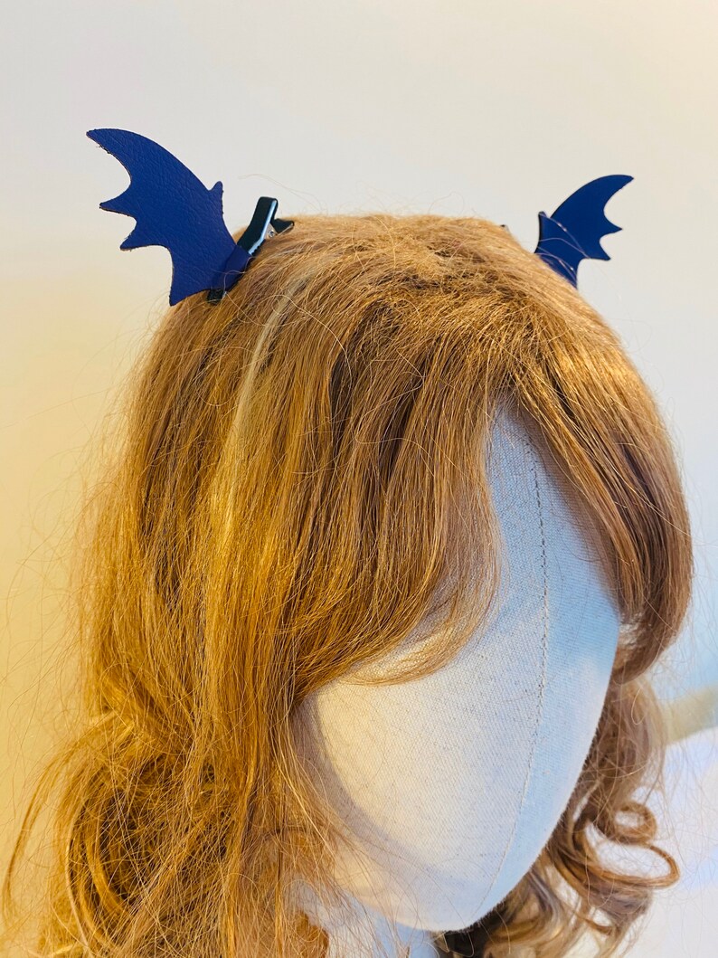 Purple Bat Wing Hair Clips Bitty Batty Mini Devil Wings Etsy