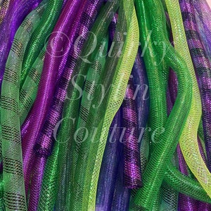 Verde viola giungla Cyberlox capelli cade gotico rave cyberpunk festival accessorio dreadlocks cybergoth psytrance fata copricapo parrucca raver