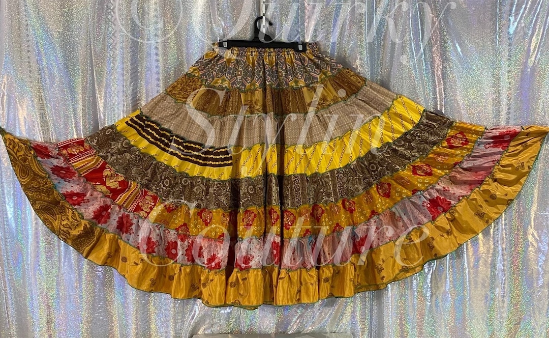 Cotton Tribal Boho Skirt, Hippie Skirl, Gypsy