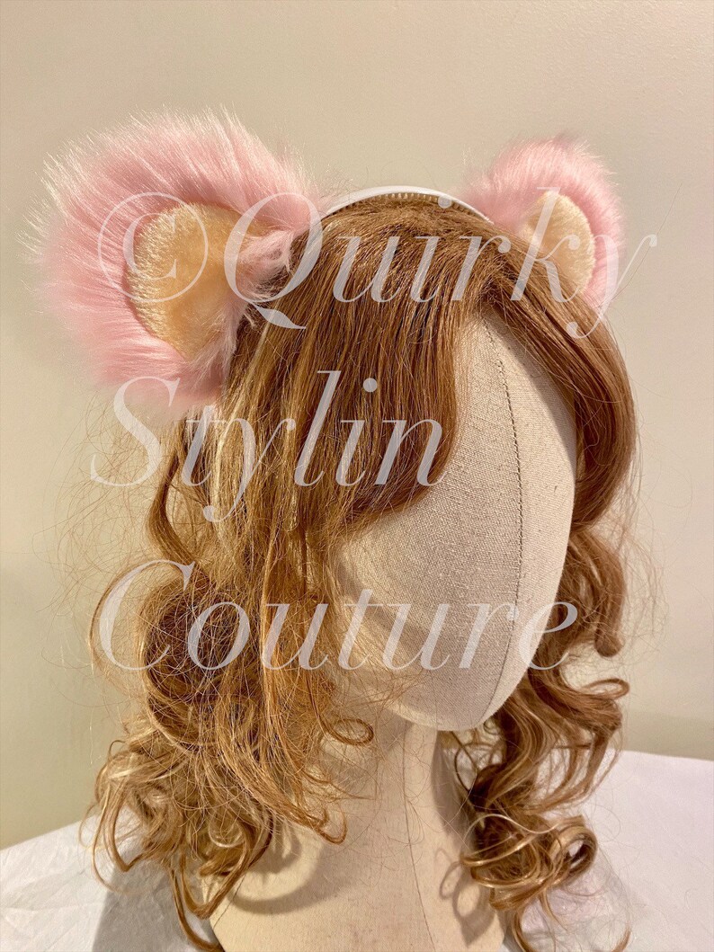 Pink Bear Ears Cute Pastel Otaku Lolita Rave Ear Headband Ewok - Etsy