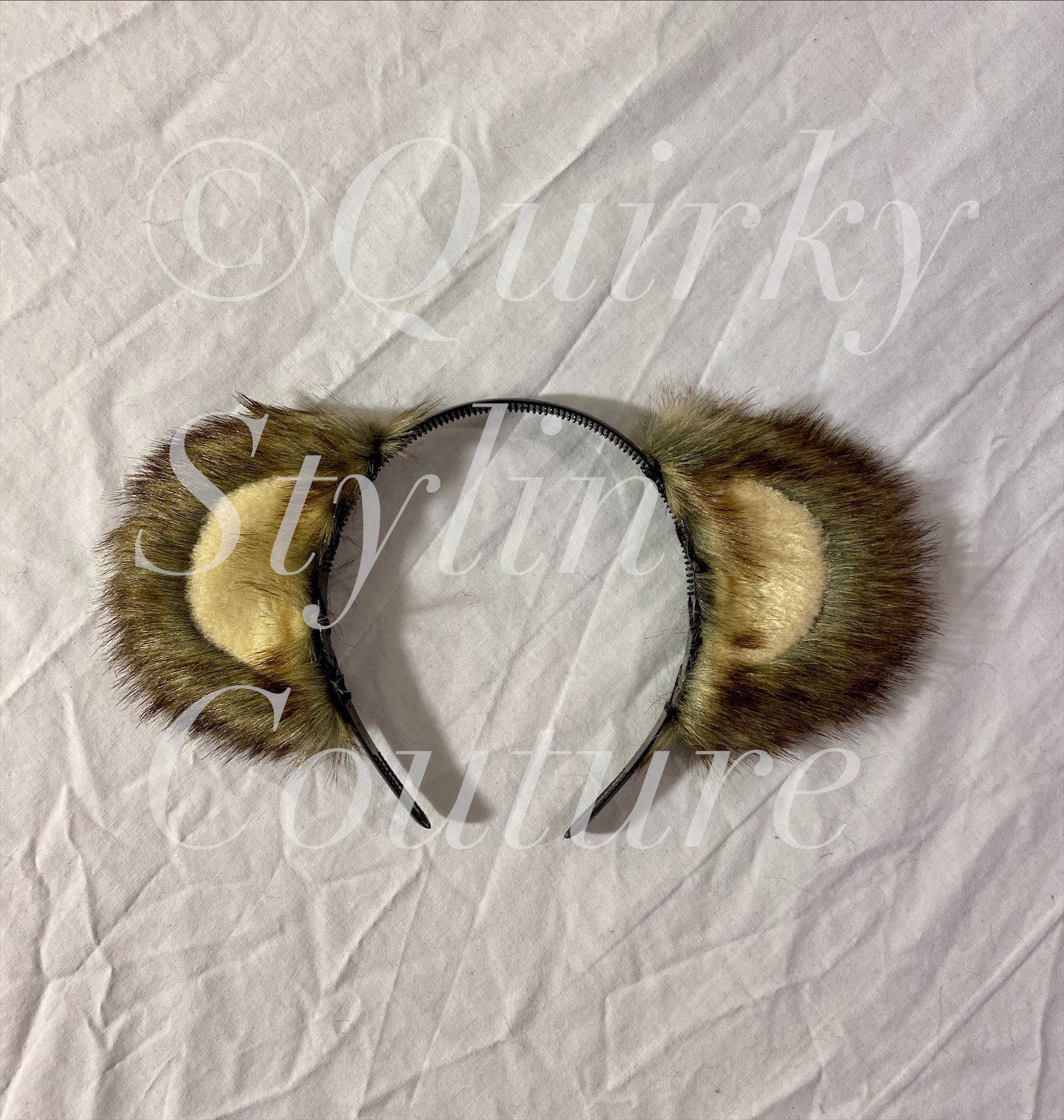 Bear Ears Faux Fur Earmuff Headband Lolita #1247 Bear Ears Chocolate Brown Otaku Lolita Rave Ear Headband  main image 2