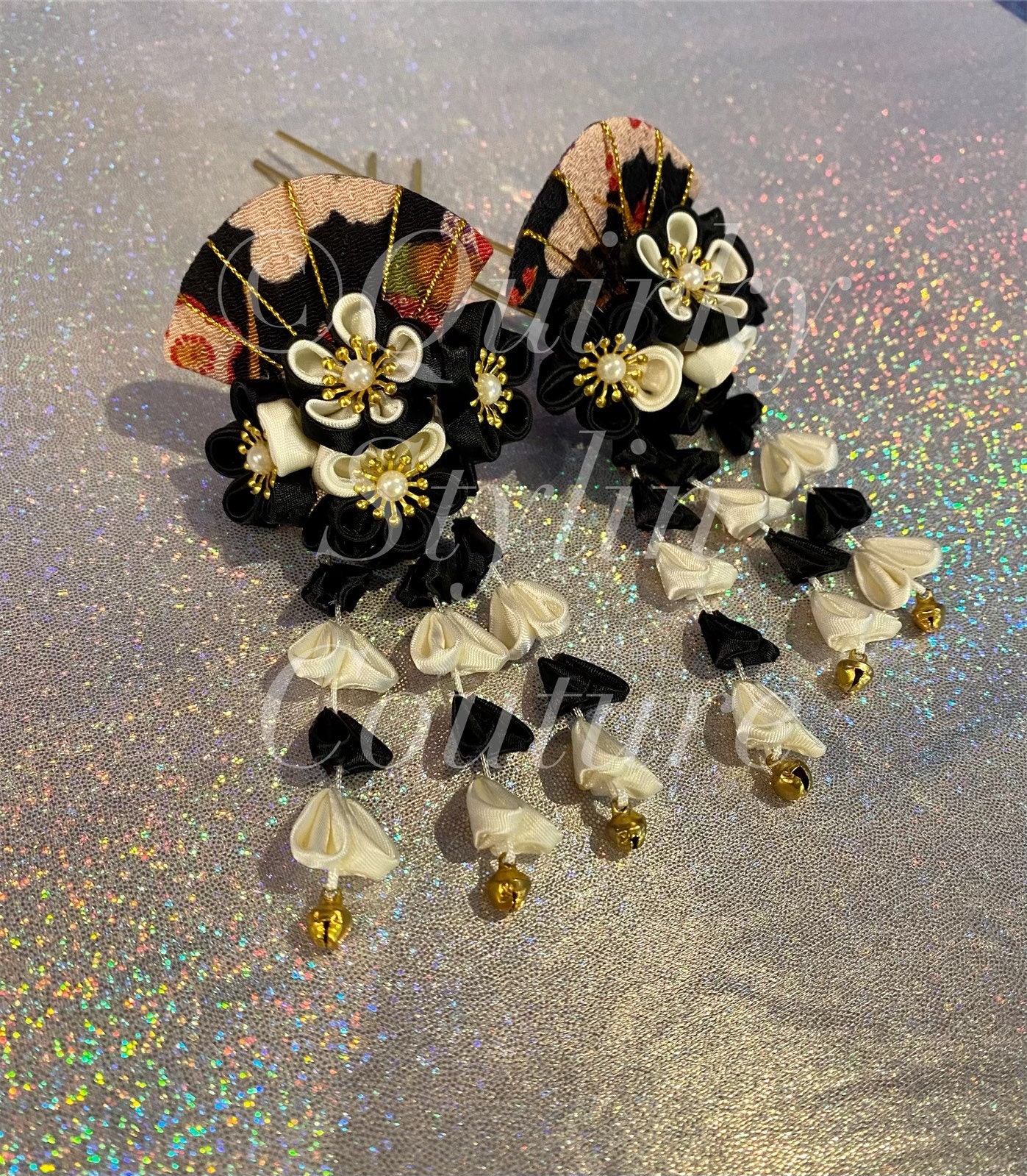 PAIR Kanzashi Hair Pins Floral Pearl Sakura Black & White Fan Bell Yukata Style Lolita Large Kimono Japanese Hair Pin Cosplay Hair Accessory - Etsy PAIR Kanzashi Hair Pins Floral Pearl Sakura Black & White Fan Bell Yukata Style Lolita Large Kimono Japanese Hair Pin Cosplay Hair Accessory - Etsy